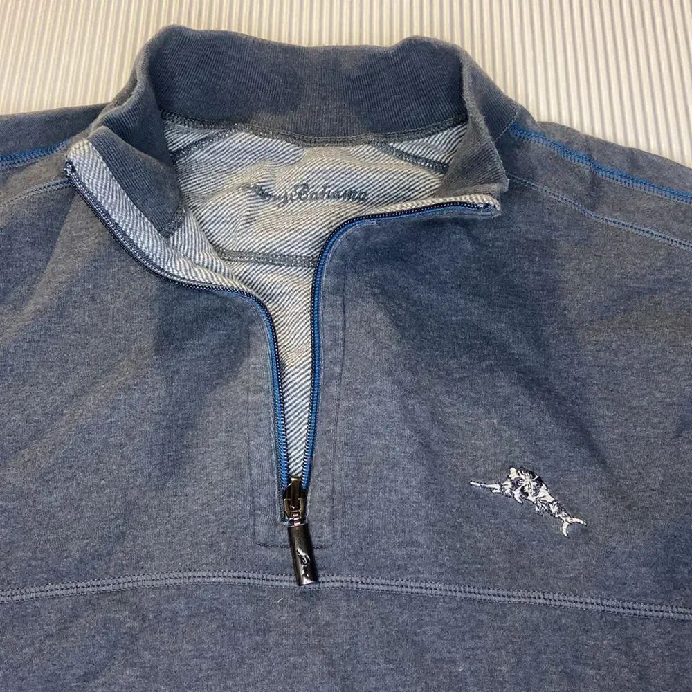 Tommy Bahama Gray quarter zip Men’s Pullover medium - Picture 2 of 8